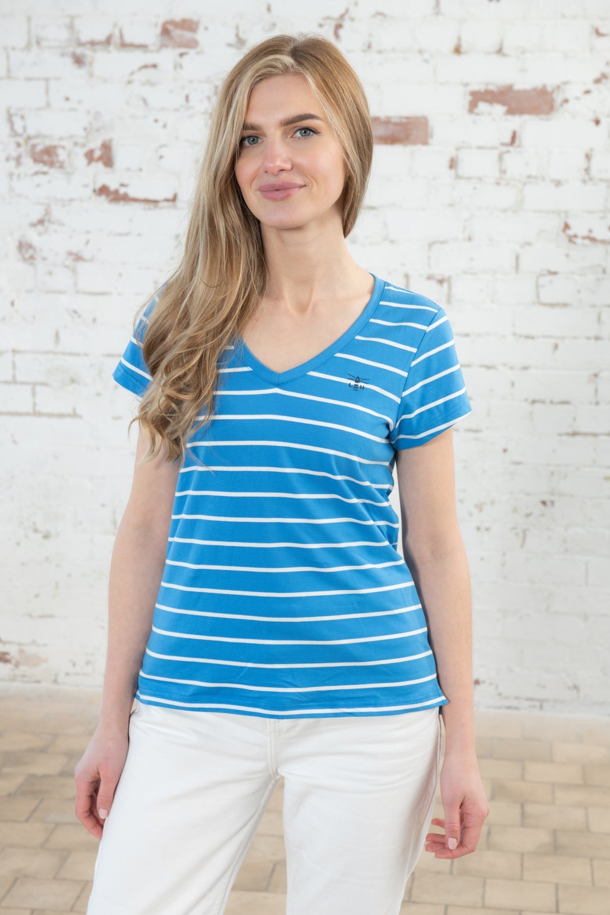 Ariana Tee - Azure Blue Stripe