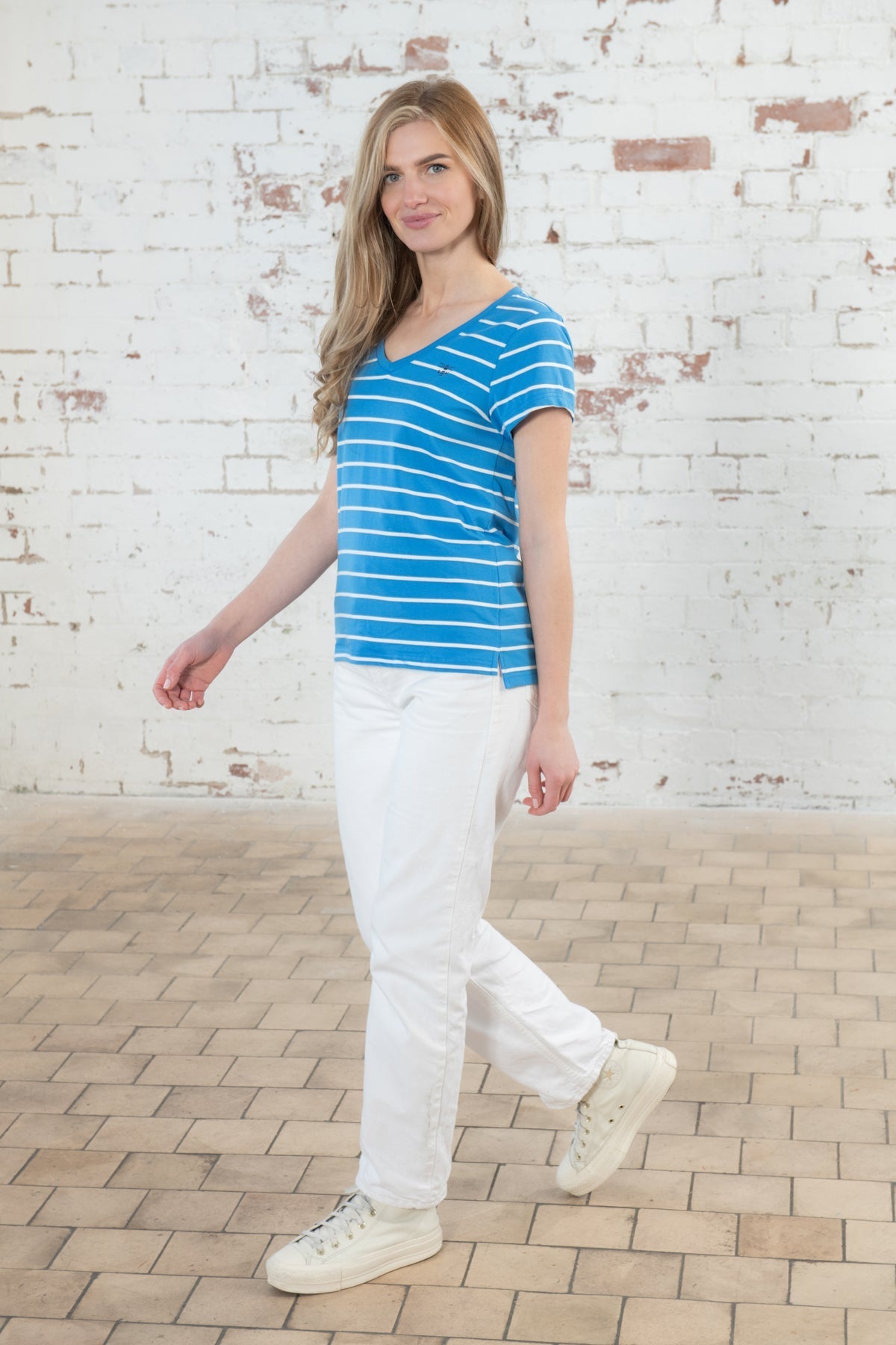 Ariana Tee - Azure Blue Stripe