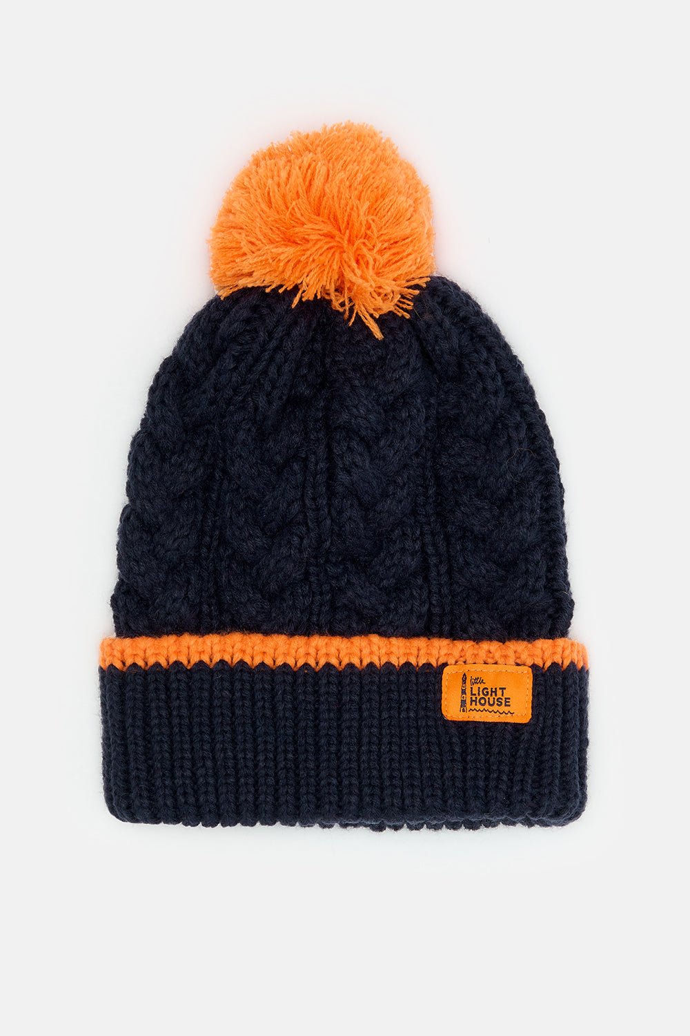 Bobbie Bobble Hat - Navy Orange-Lighthouse