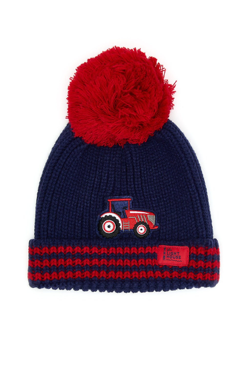 Bobbie Bobble Hat - Red Tractor Striped - Lighthouse