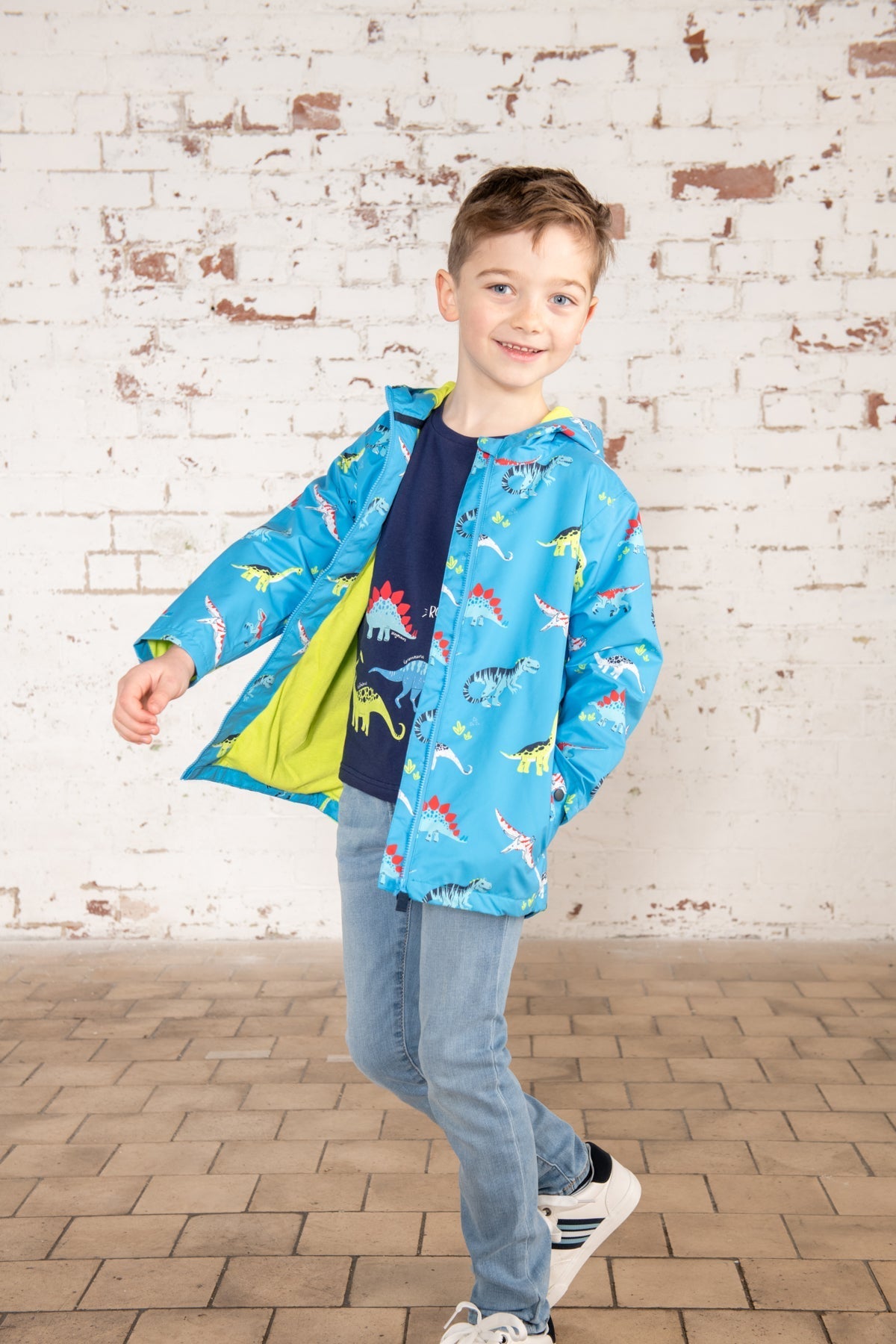 Ethan Jacket -  Blue Dino Print