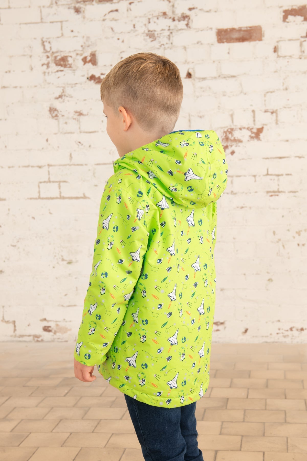 Finlay Coat - Lime Space Print