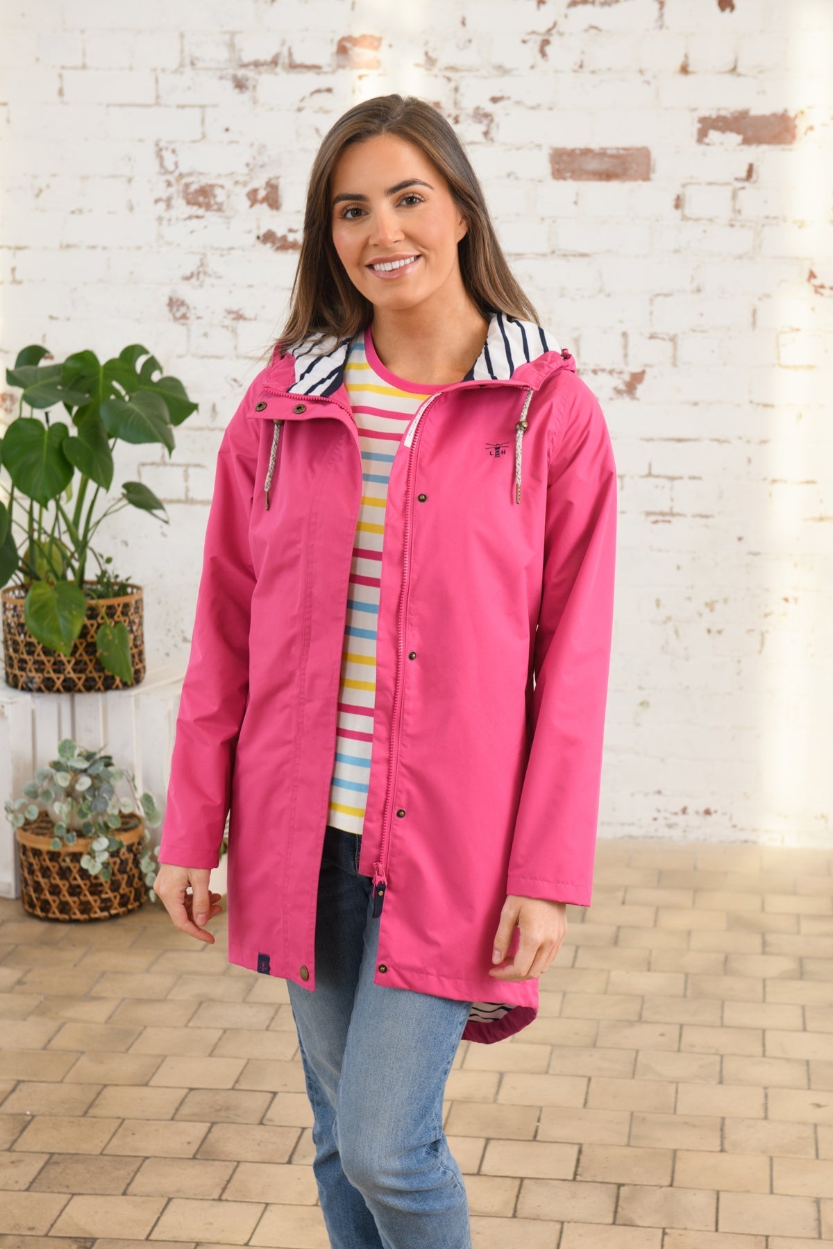 Long Beachcomber Jacket - Azalea Pink-Lighthouse