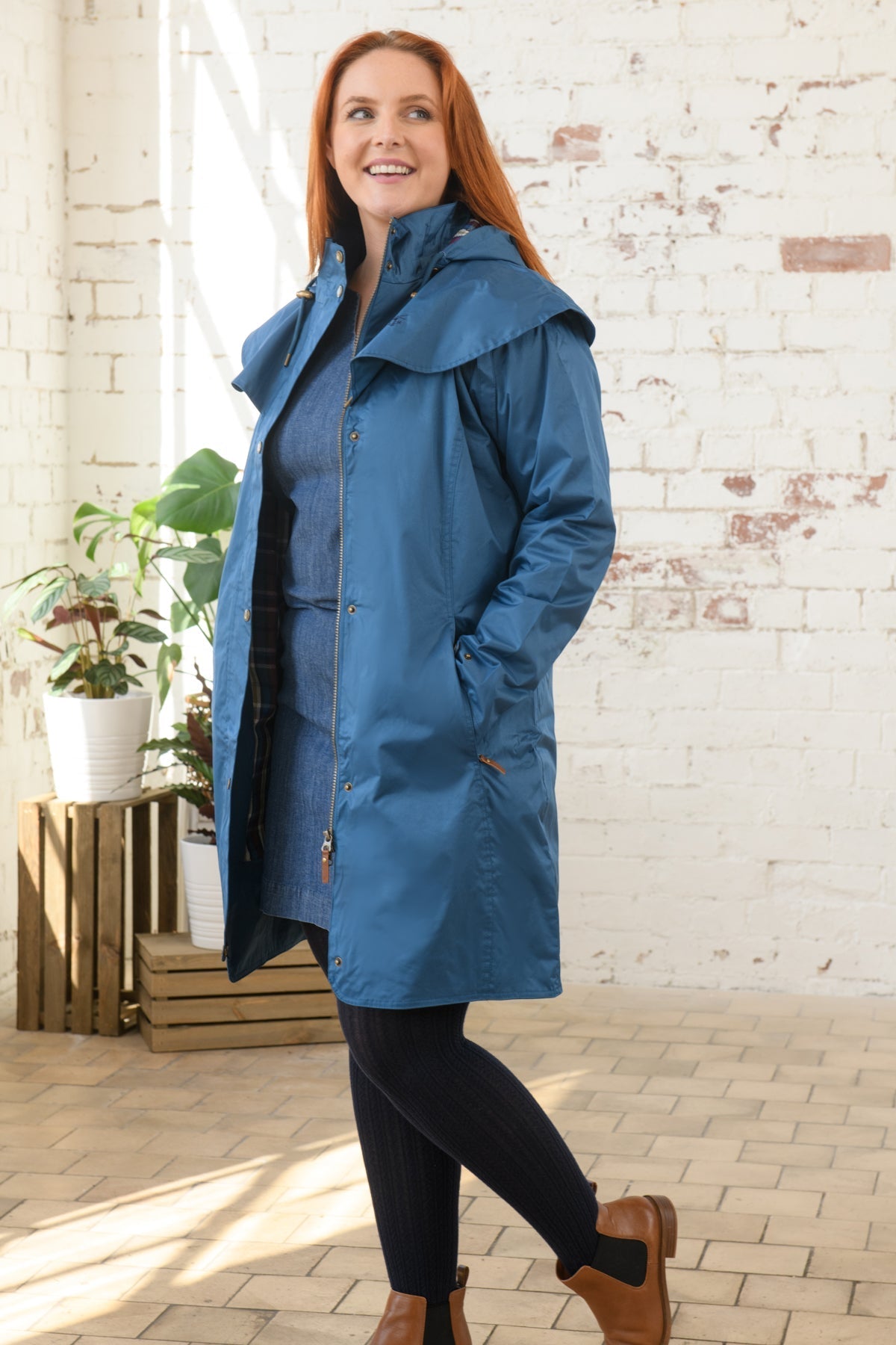 Outrider 3/4 Length Waterproof Raincoat - Deep Sea