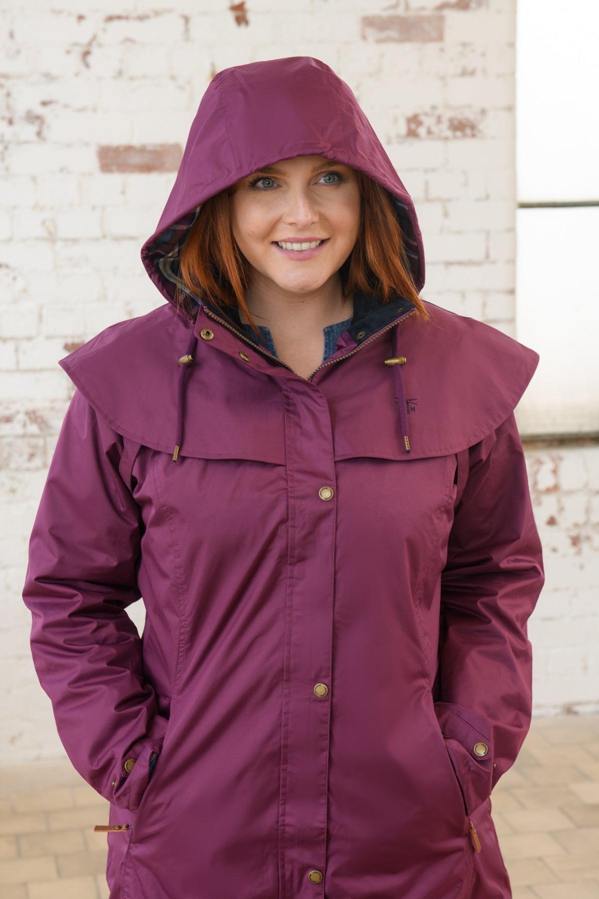 Outrider 3/4 Length Waterproof Raincoat - Plum