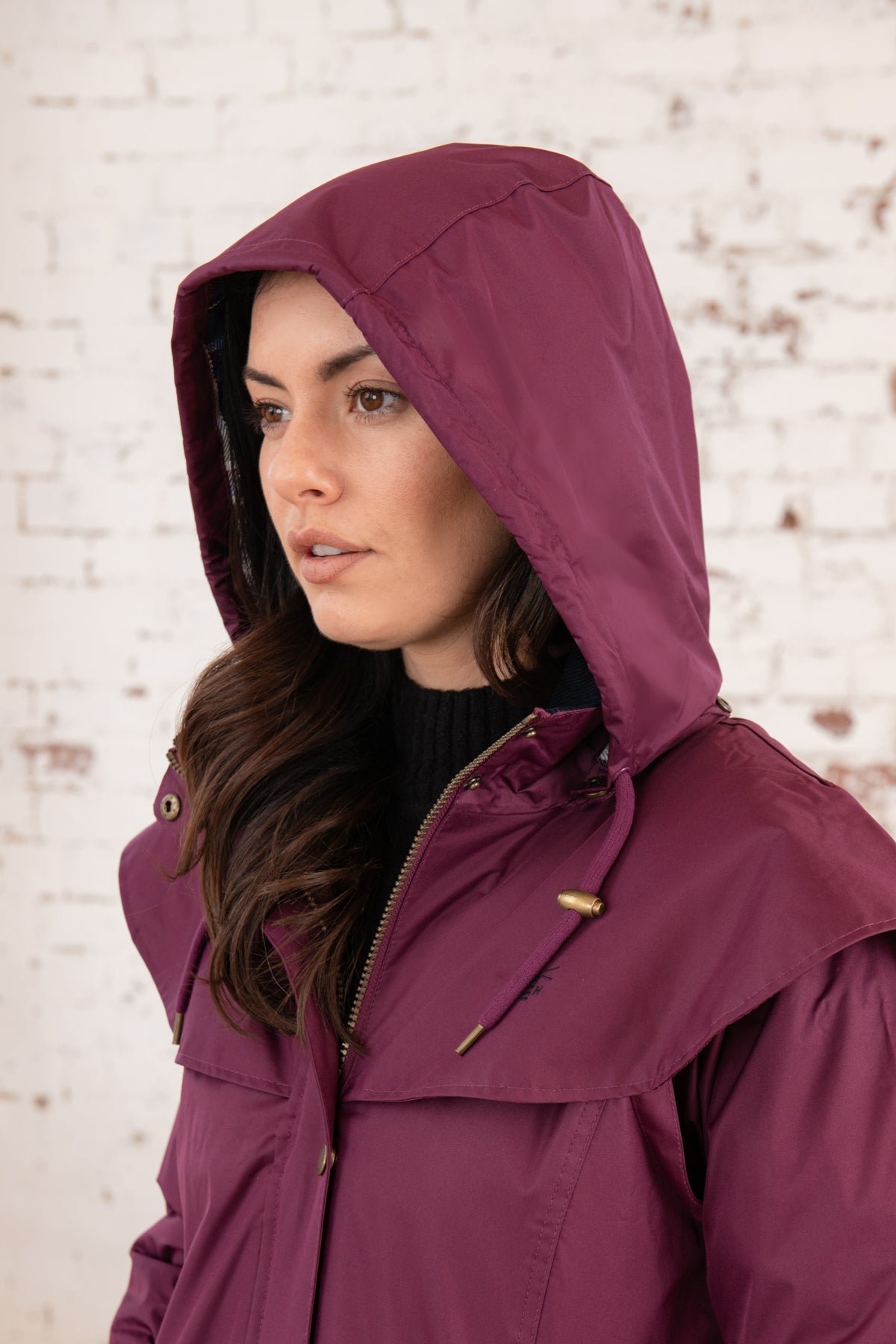 Outrider 3/4 Length Waterproof Raincoat - Plum