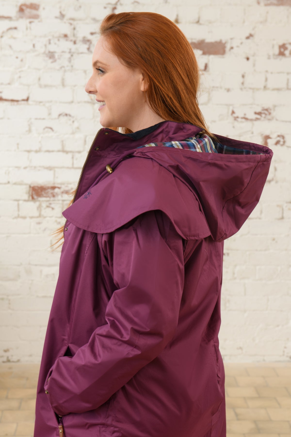 Outrider 3/4 Length Waterproof Raincoat - Plum