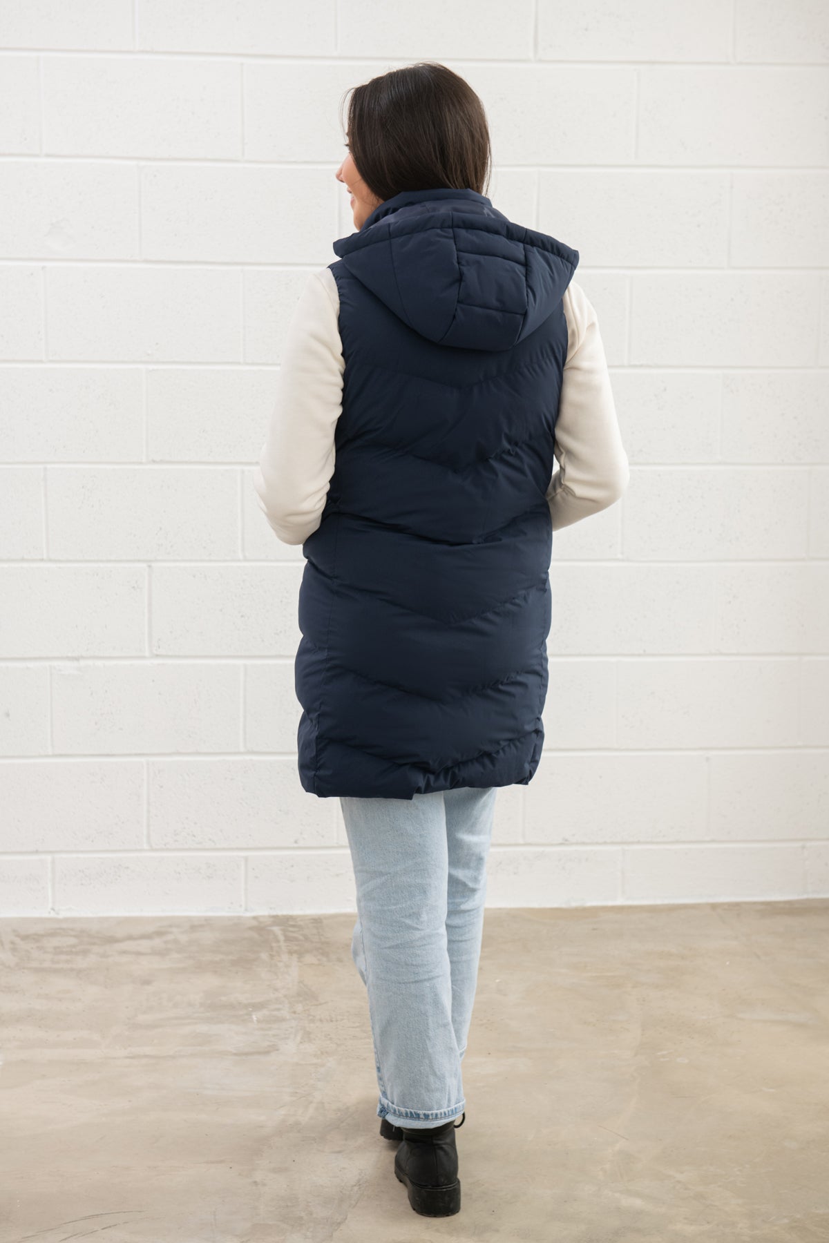 Savannah Long Gilet - Navy