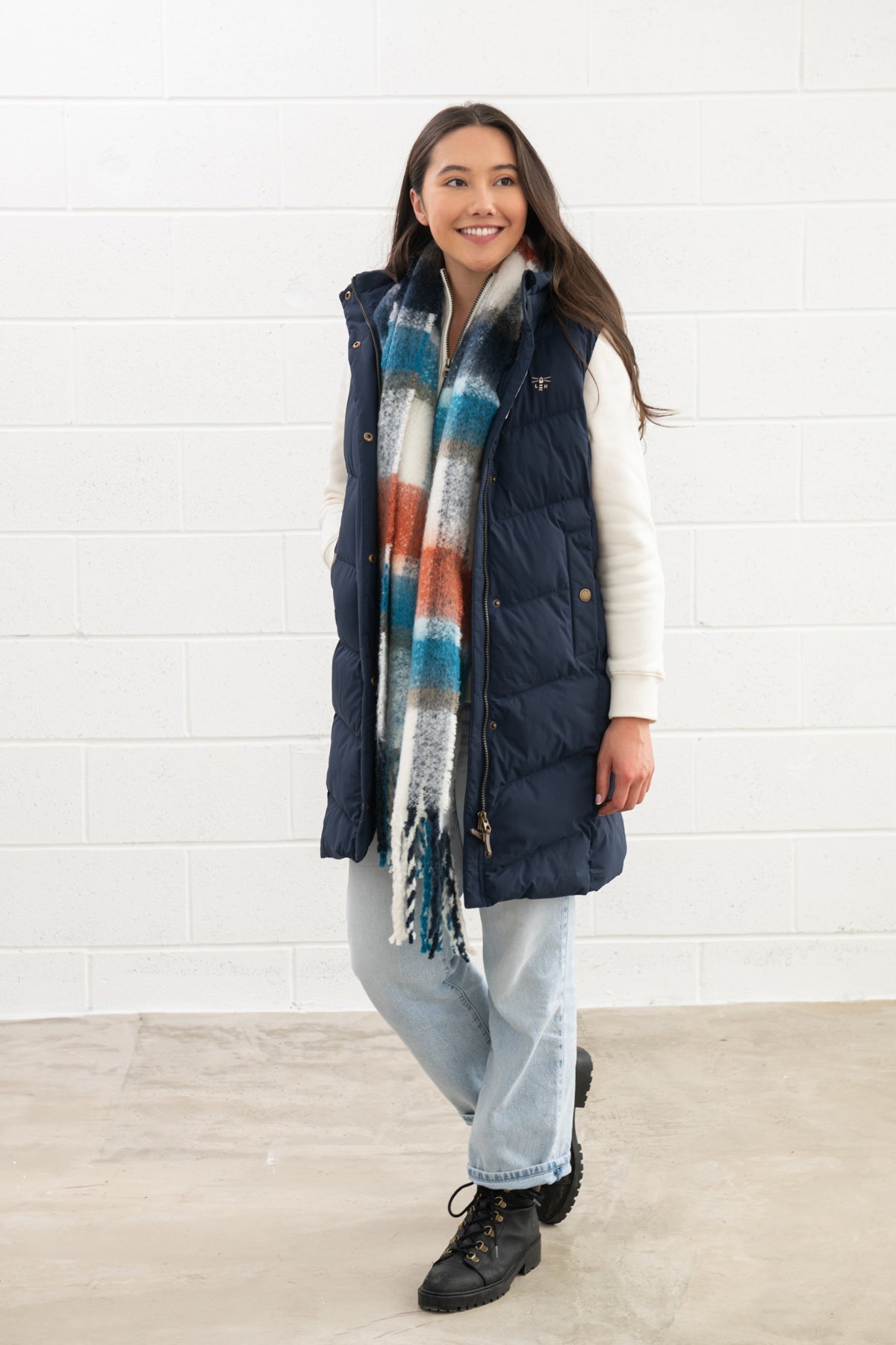 Savannah Long Gilet - Navy