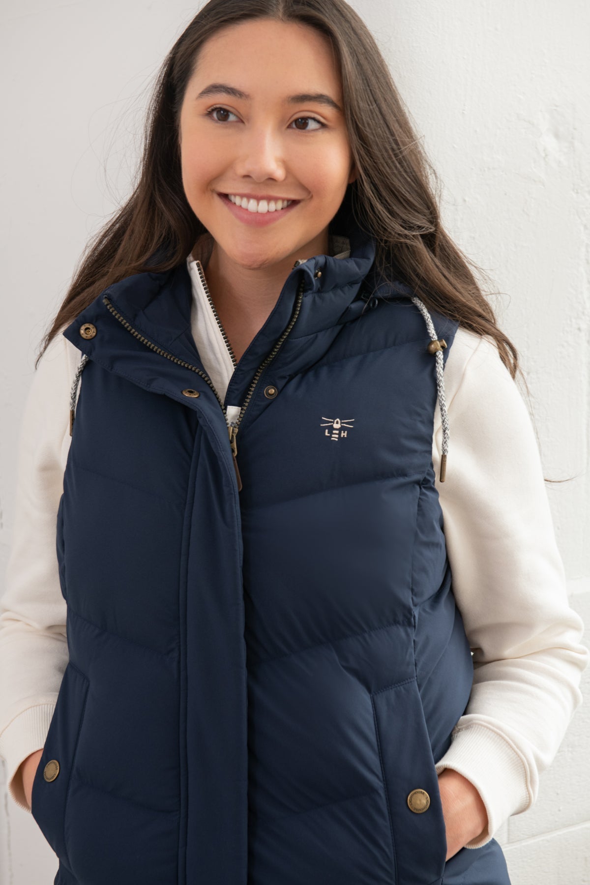 Savannah Long Gilet - Navy