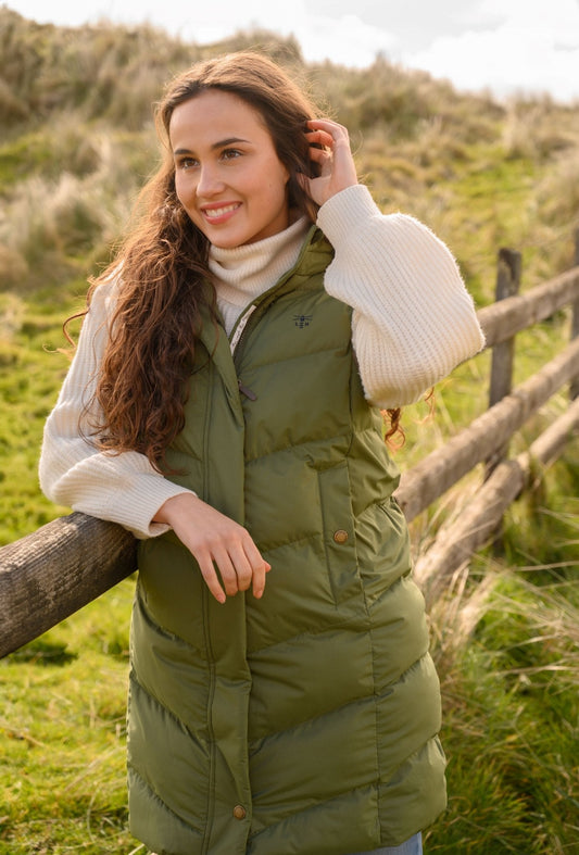 Savannah Long Gilet - Olive - Lighthouse