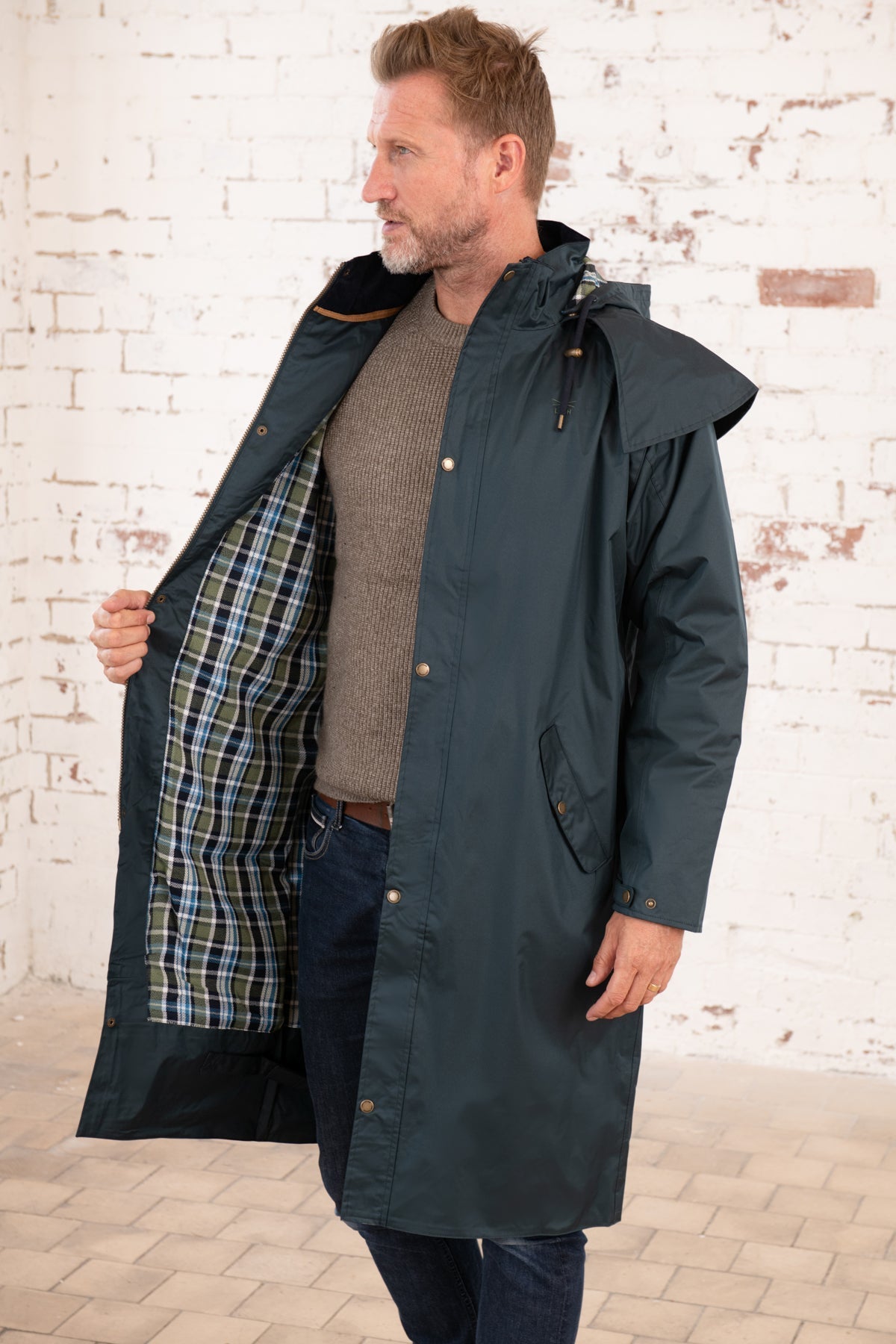 Stockman Full Length Rain Coat - Navy