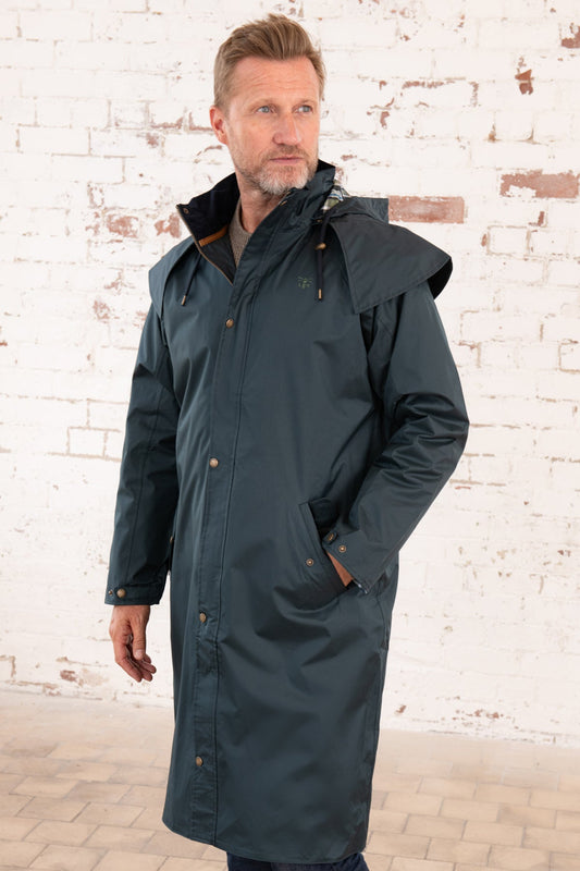 Stockman Full Length Rain Coat - Navy-Lighthouse